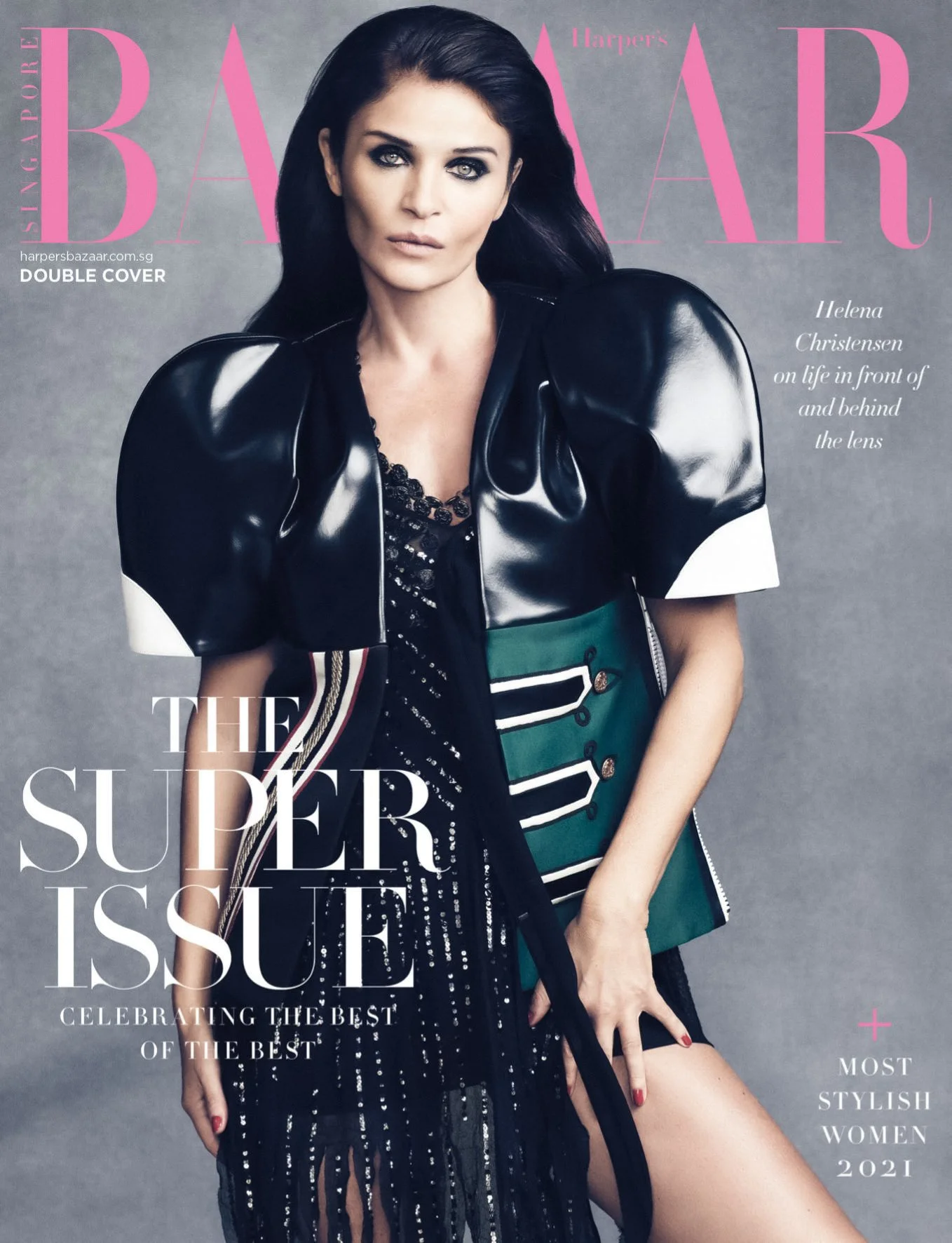 Helena Christensen in 'Body of Work' Harper's Bazaar Singapore